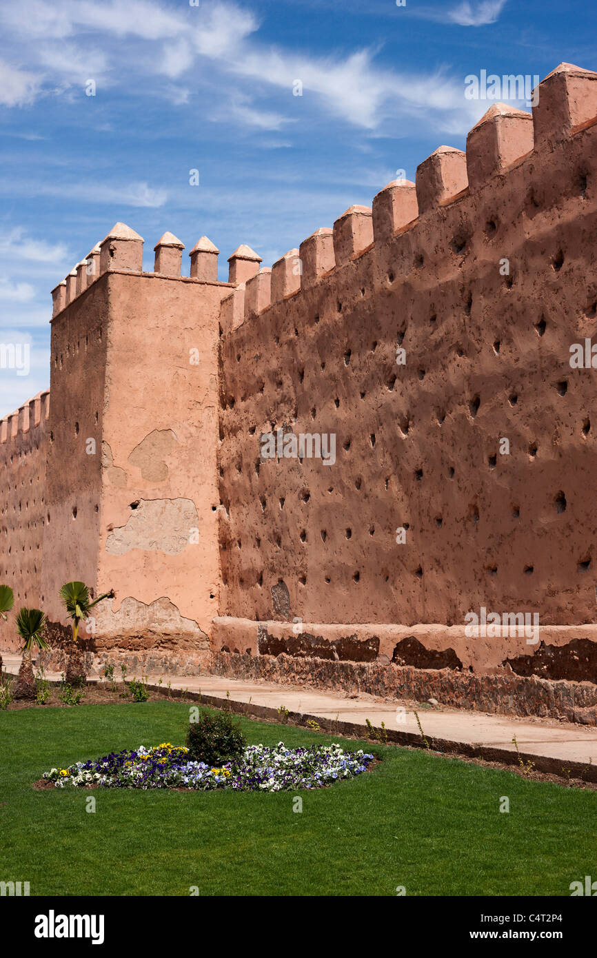 Le mura della città vecchia, Marrakech, Marocco. Foto Stock