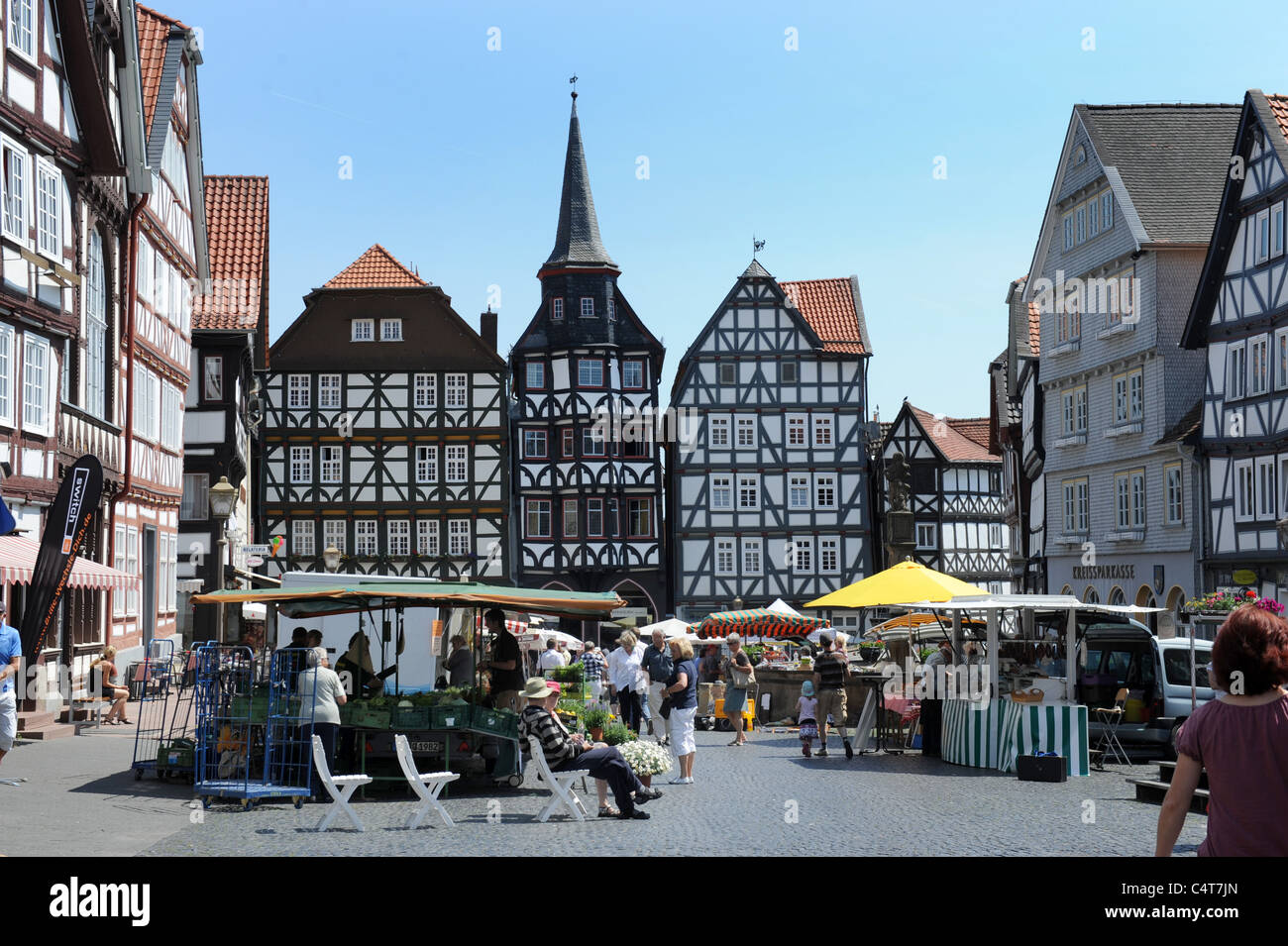 Fritzlar giorno di mercato Hesse in Germania Deutschland Foto Stock