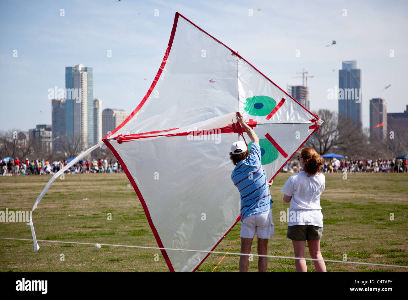 Austin Kite Festival 2010 - kite fatti in casa Foto Stock