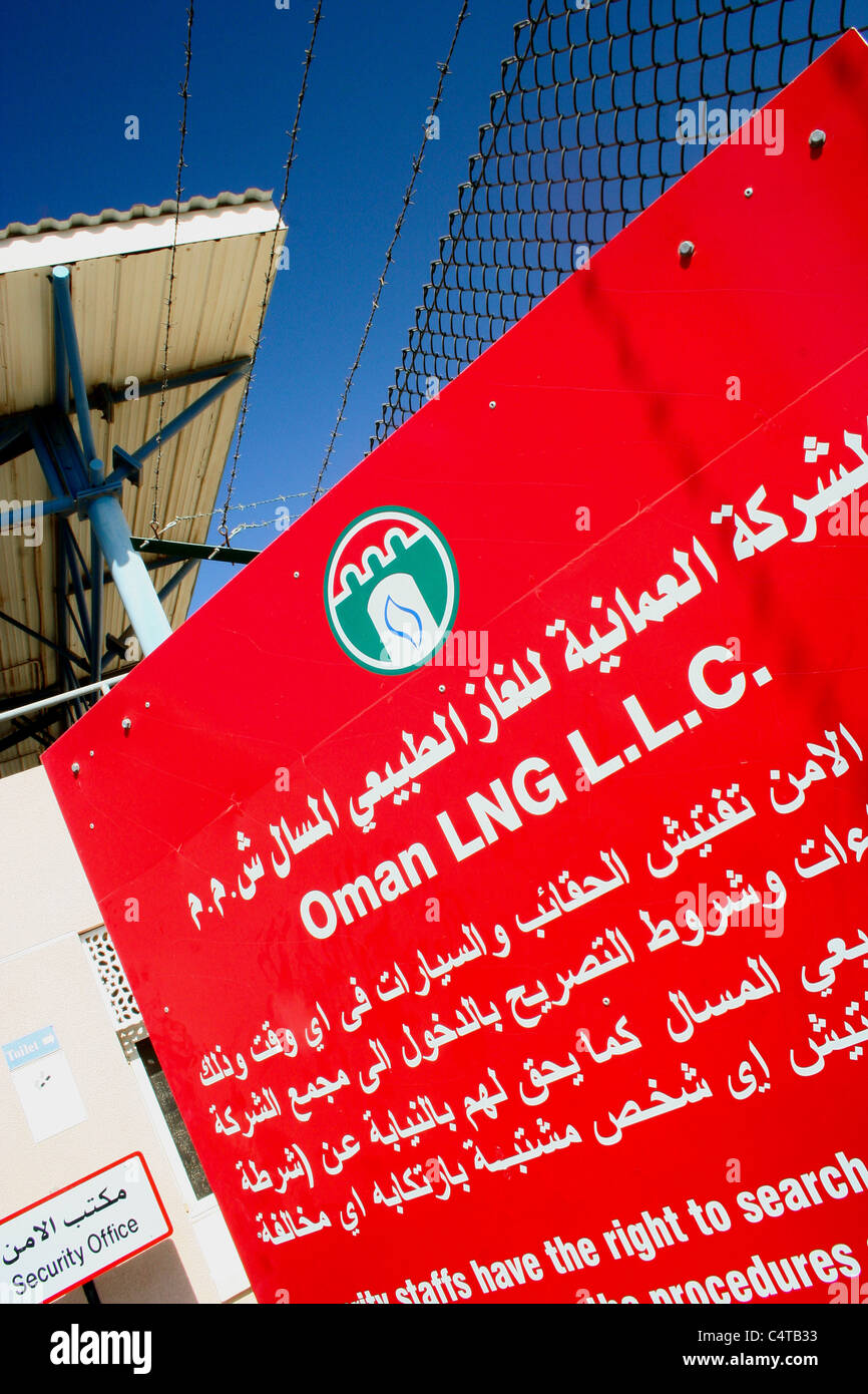Oman LNG gas naturale liquido installazione medio oriente Foto Stock