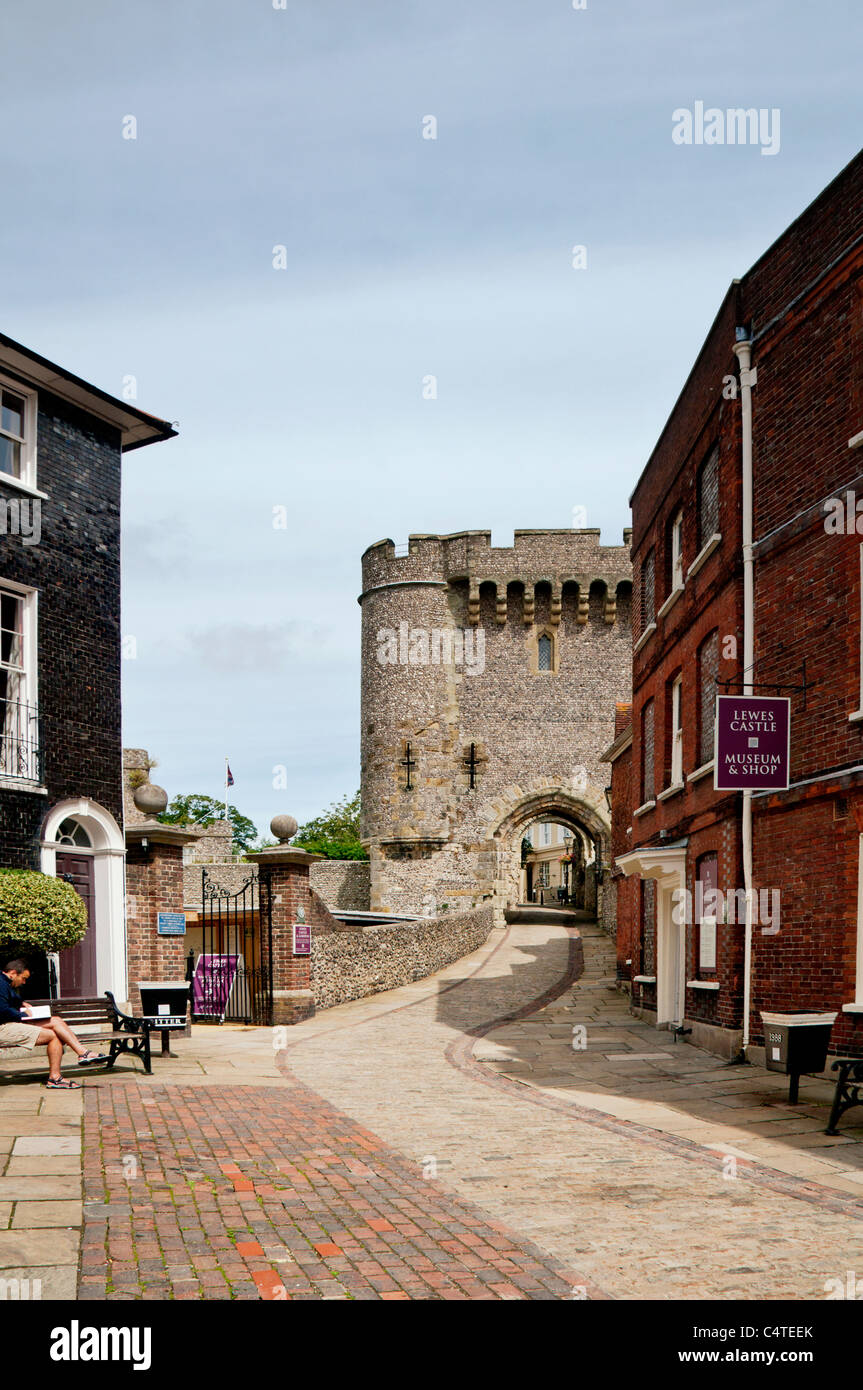 Il castello di Lewes, nel Sussex Foto Stock