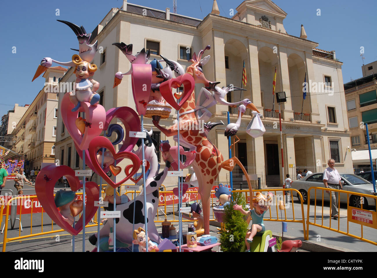 Festival di Hogueras de San Juan, (falò di San Giovanni), Alicante, Provincia di Alicante, Valencia, Spagna Foto Stock