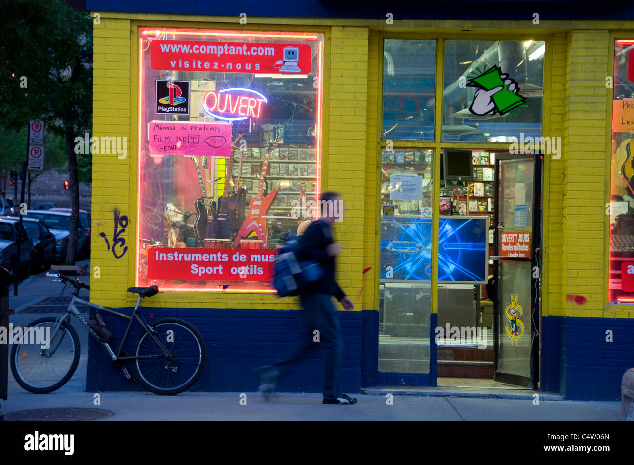 Saint Laurent street sera Montreal Canada Quebec, Foto Stock