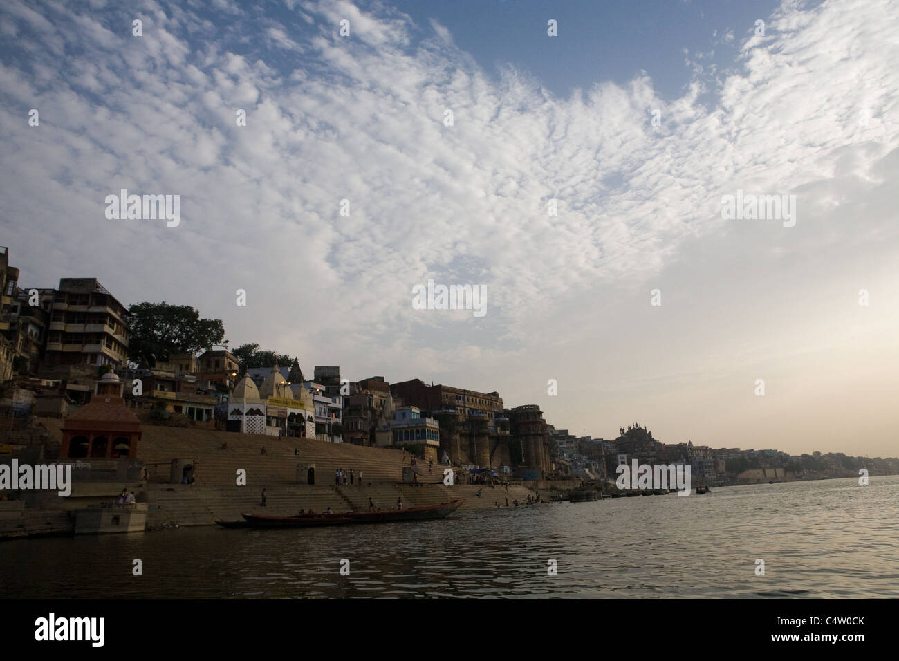 Gange Ganga (Fiume), Varanasi, Uttar Pradesh, India Foto Stock