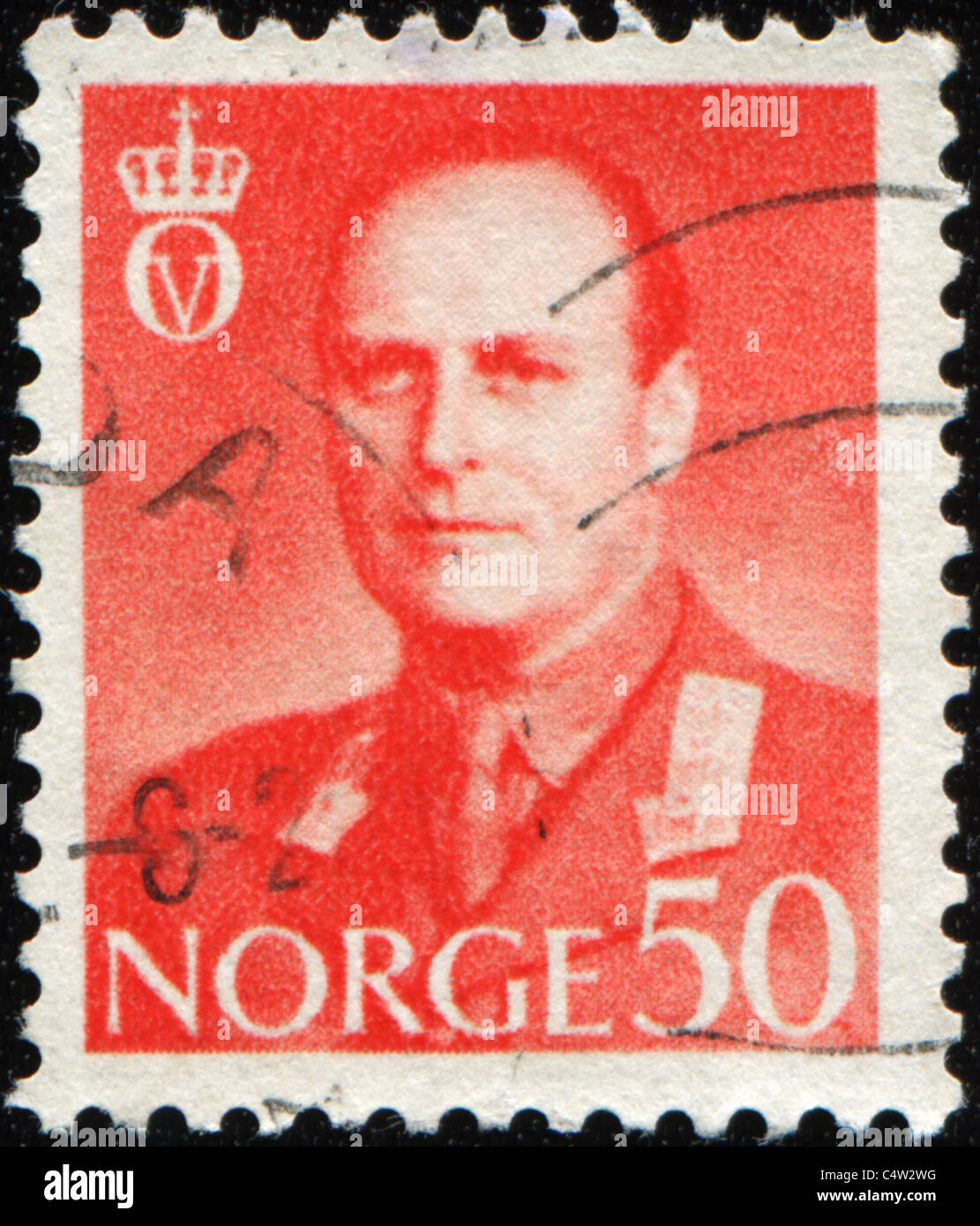 Norvegia - circa 1959: un timbro stampato in Norvegia mostra re Haakon VII, circa 1959 Foto Stock Norvegia - circa 1959: un timbro stampato in Norvegia mostra re Haakon VII, circa 1959 Foto Stock
