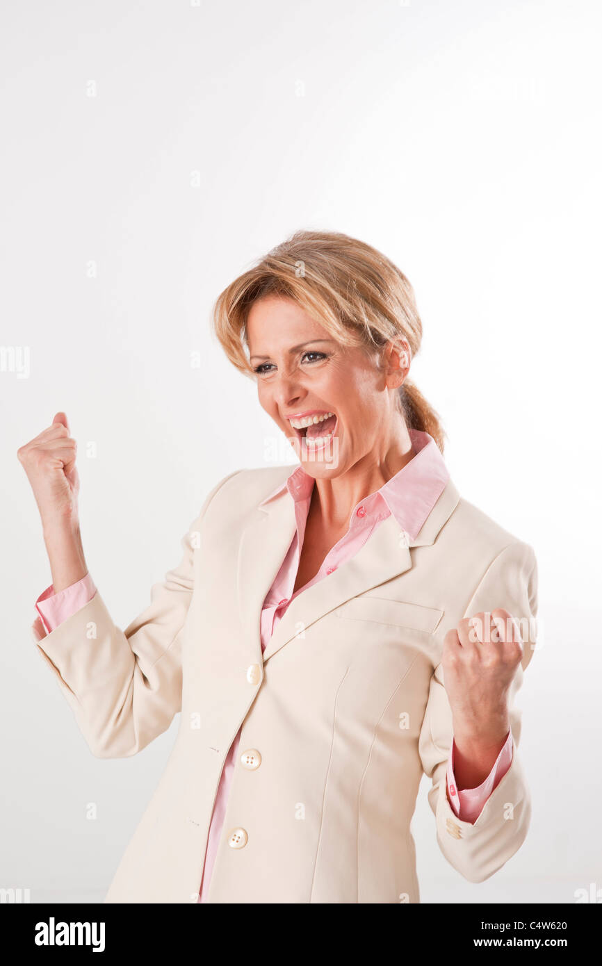 Ritratto di Felice imprenditrice Foto Stock