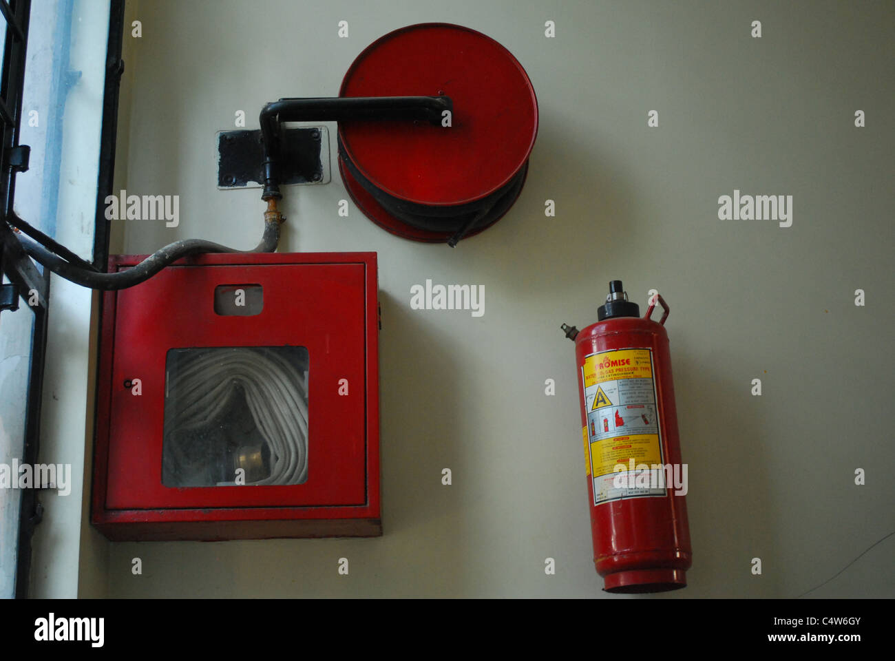 Stazione dei vigili del fuoco attrezzature Foto Stock