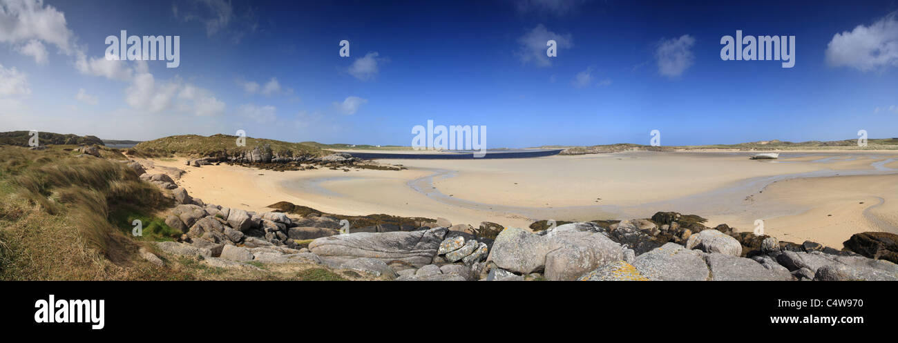Bunbeg Bay, Gweedore, County Donegal, Irlanda, panorama. Foto Stock