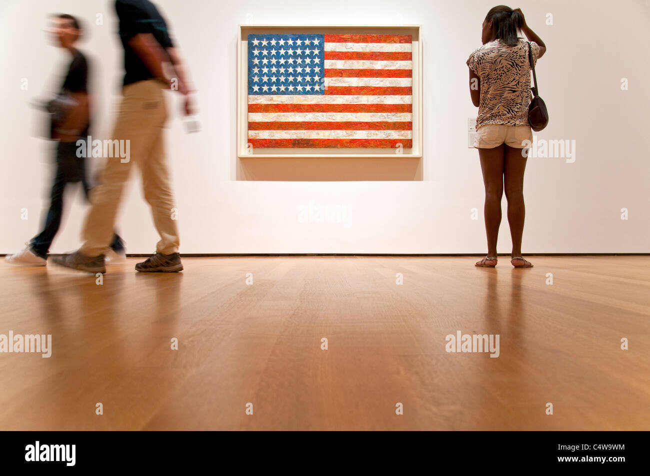 Bandiera di Jasper John, MOMA, Museum of Modern Art di New York City Foto Stock