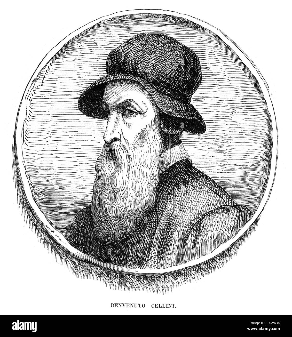 Benvenuto Cellini 1500 a 1571 è stato un orafo italiano, scultore, pittore, soldato e musicista Foto Stock