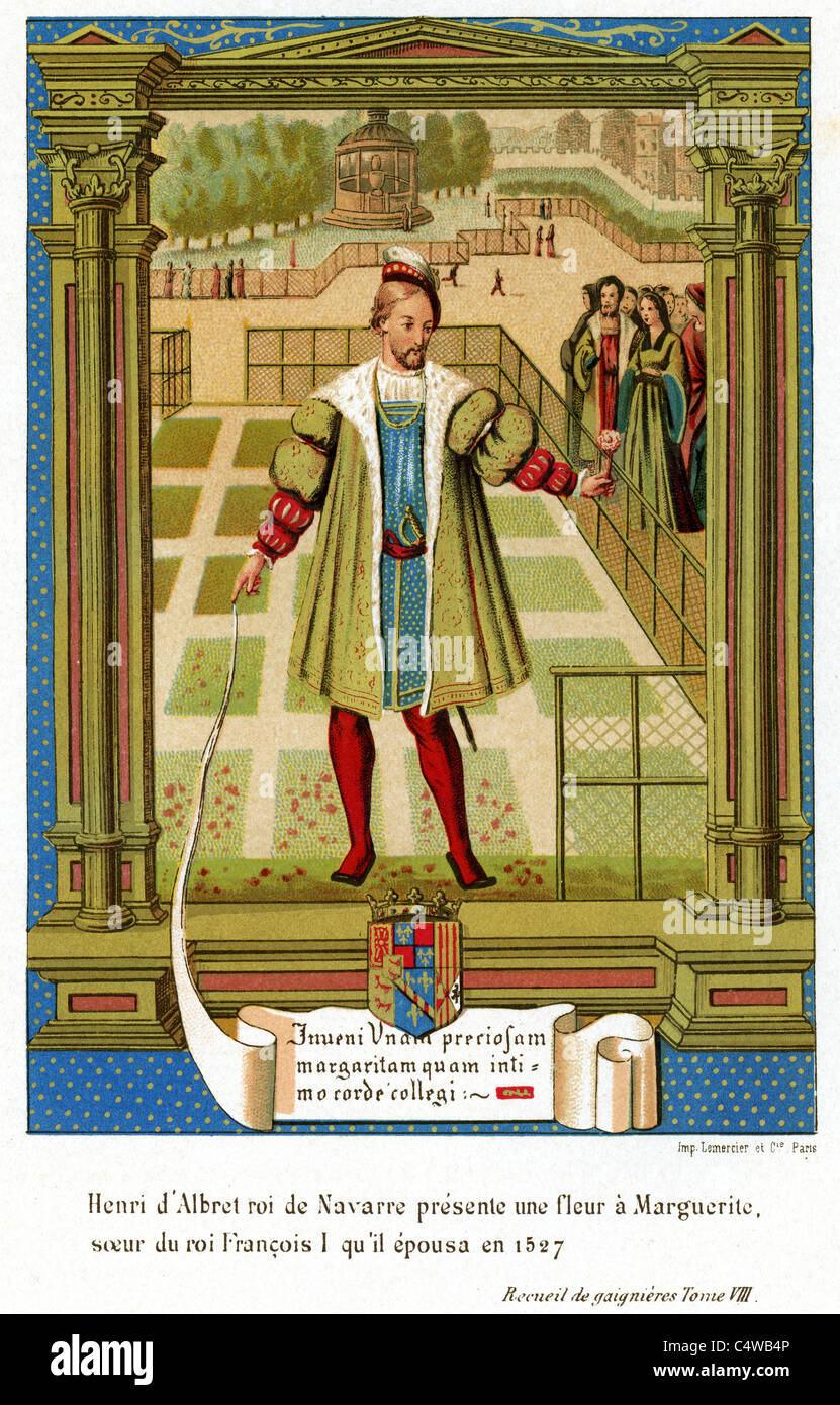 Enrico II di Navarra (Henri d'Albret) 1503 - 1555 era il figlio primogenito di Giovanni III di Navarra e di Caterina I di Navarra Foto Stock