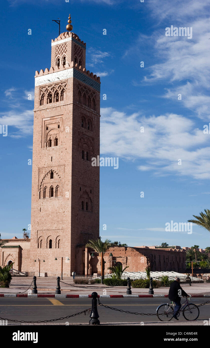 Il minareto della moschea di Koutoubia. Marrakech, Marocco. Foto Stock