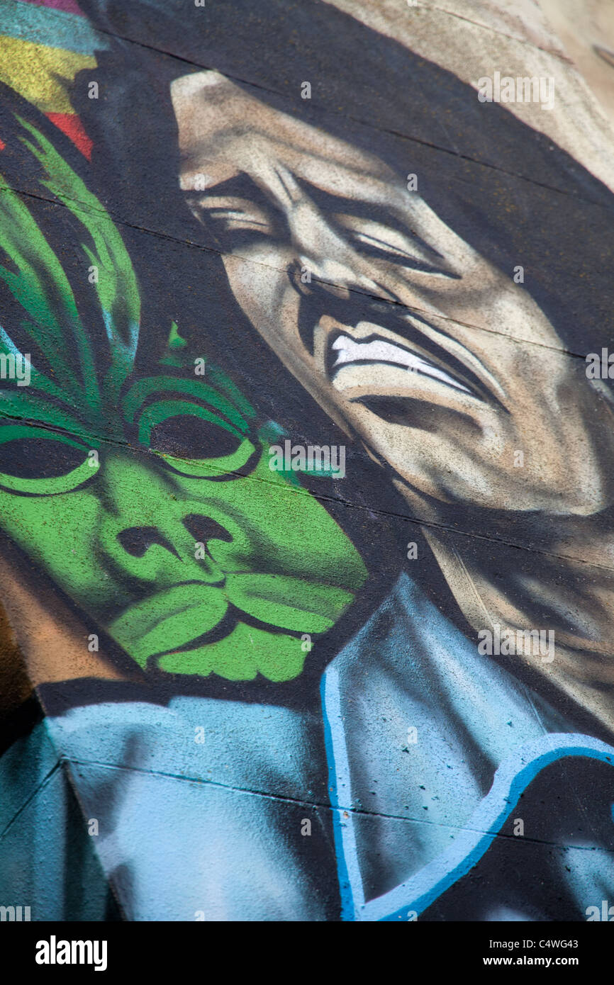 James Brown graffiti in Kensington Street Brighton Inghilterra Foto Stock