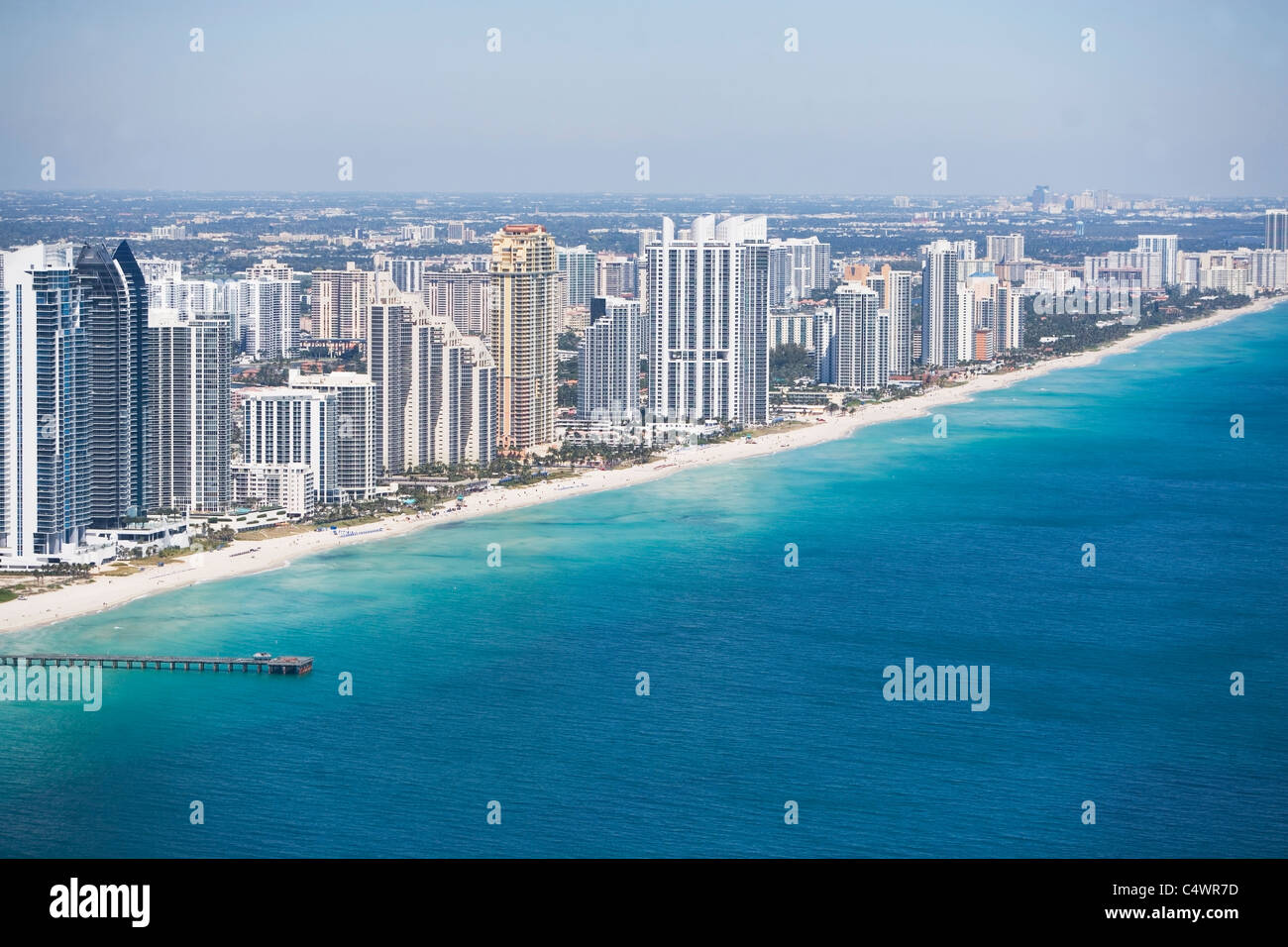 Stati Uniti d'America,Florida,Miami,Cityscape con la spiaggia Foto Stock