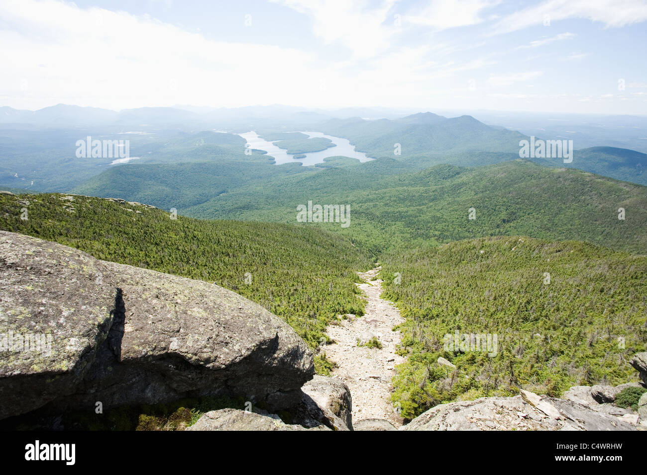Stati Uniti d'America, nello Stato di New York e vista delle Montagne Adirondack con Lake Placid in background Foto Stock