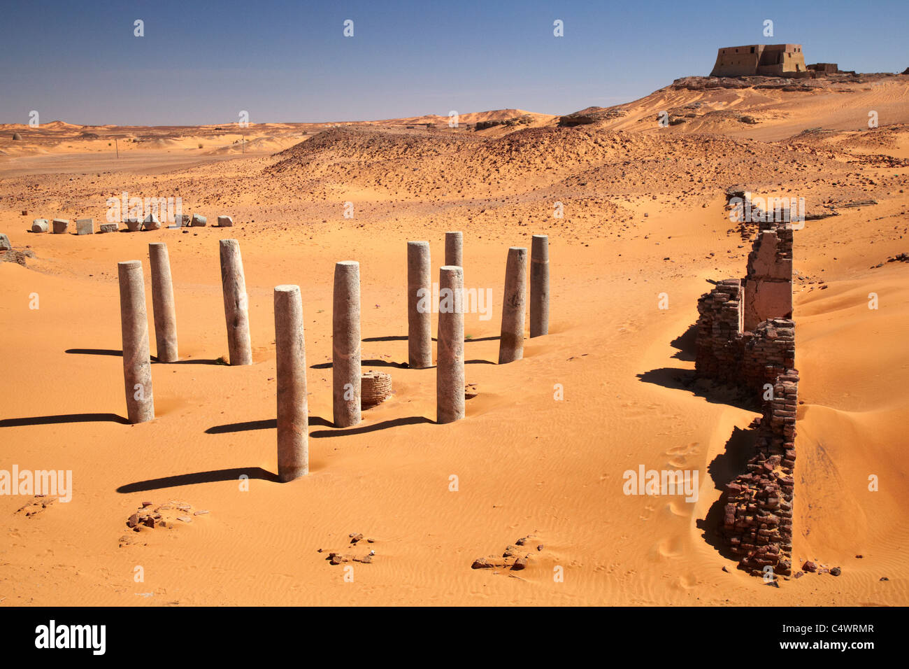 Chiesa delle colonne in granito, Old Dongola, Sudan settentrionale, Africa Foto Stock