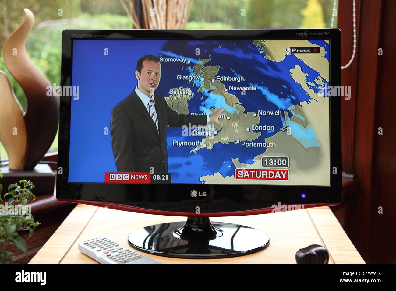 La BBC previsioni meteo. Foto Stock