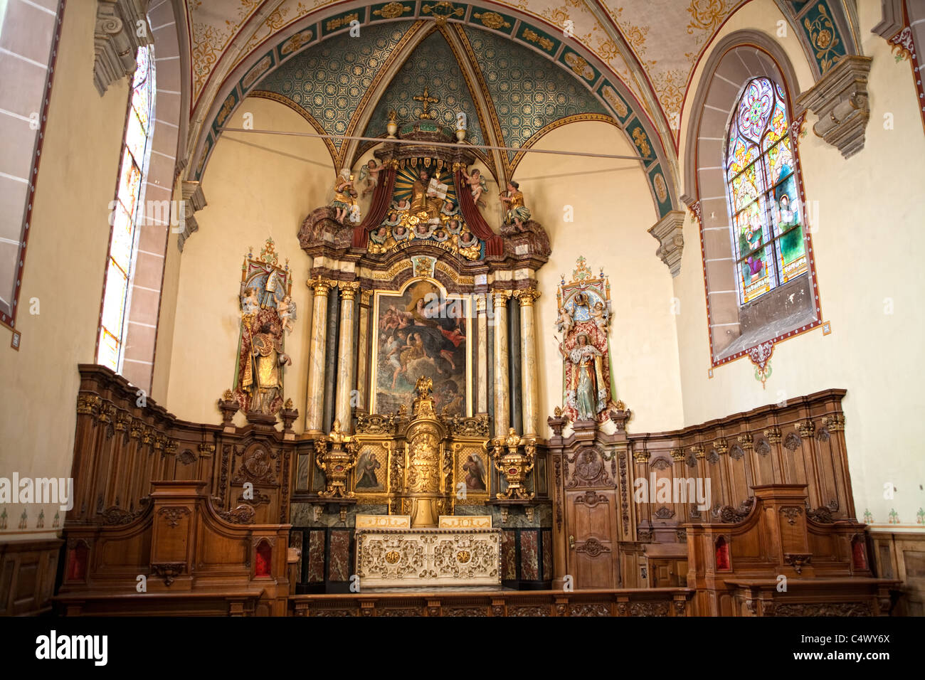 La Chiesa, Hôpital Notre-Dame à la Rose, Lessines, Hainaut, la Vallonia, Belgio, Europa Foto Stock