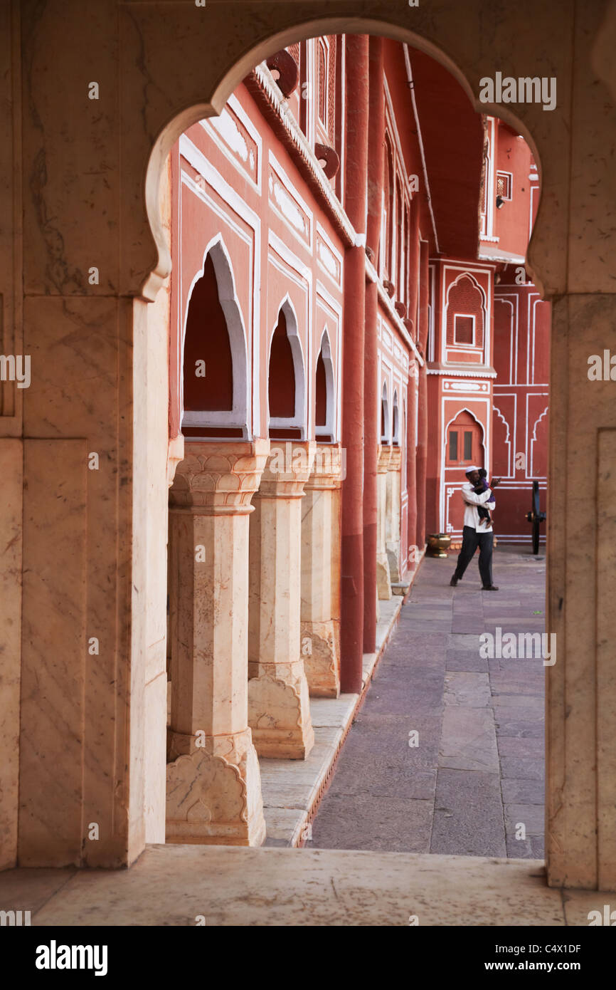 Cortile del Sarvatobhadra, City Palace Jaipur, Rajasthan, India Foto Stock