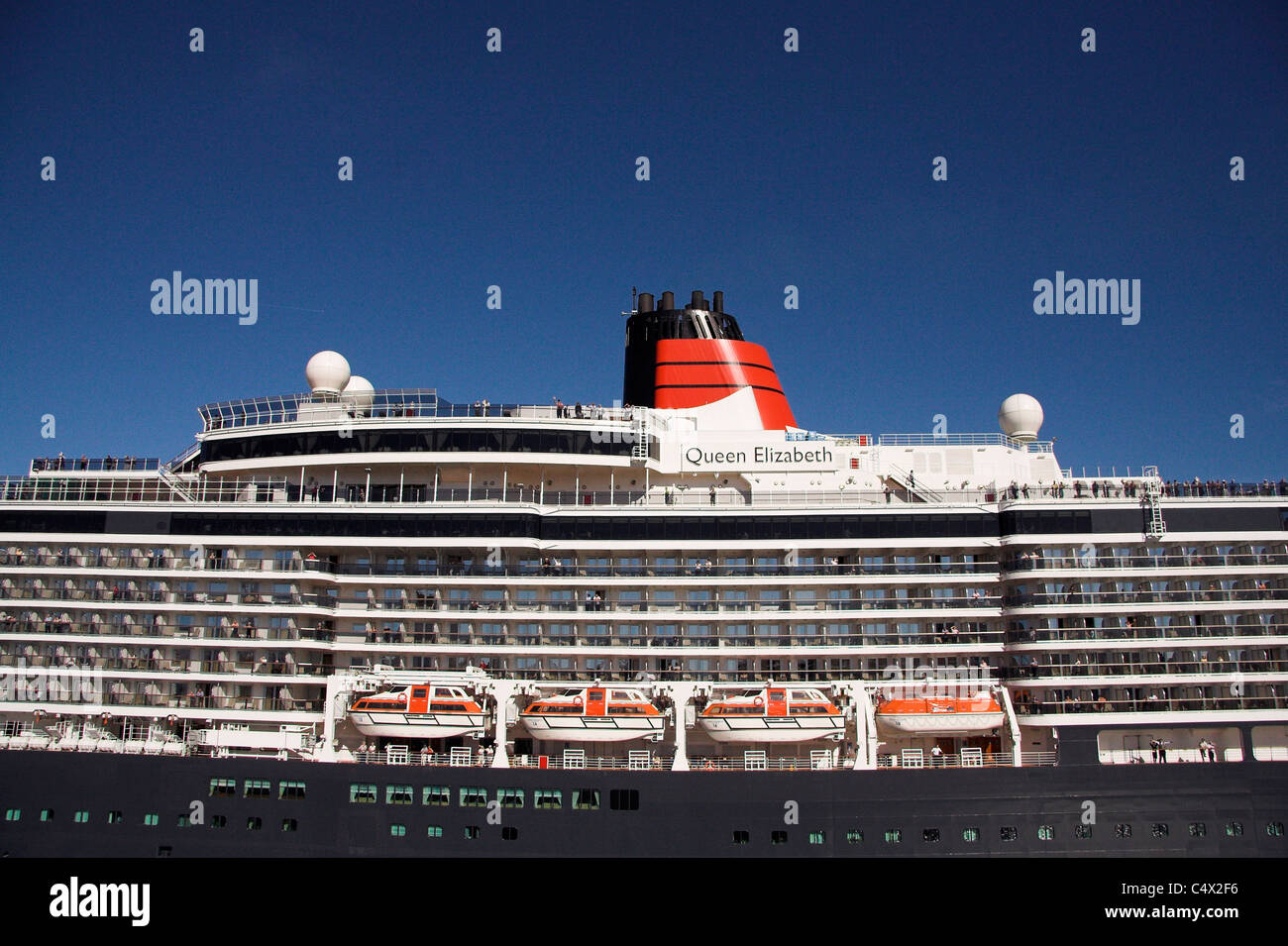 La nave di crociera, MS Queen Elizabeth, Copenhagen, Danimarca Foto Stock