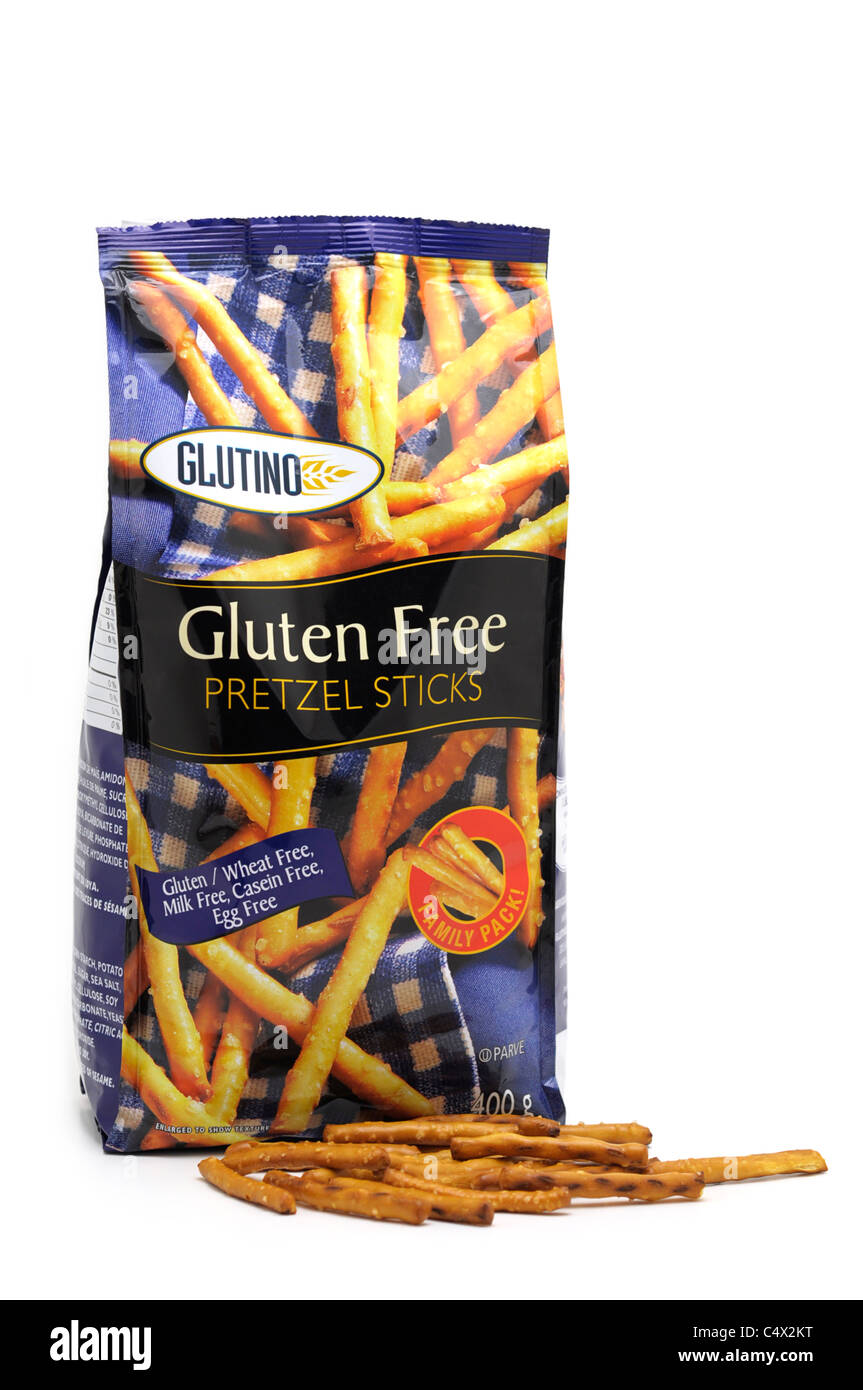 Senza glutine prodotti alimentari, Pretzel bastoni Foto Stock