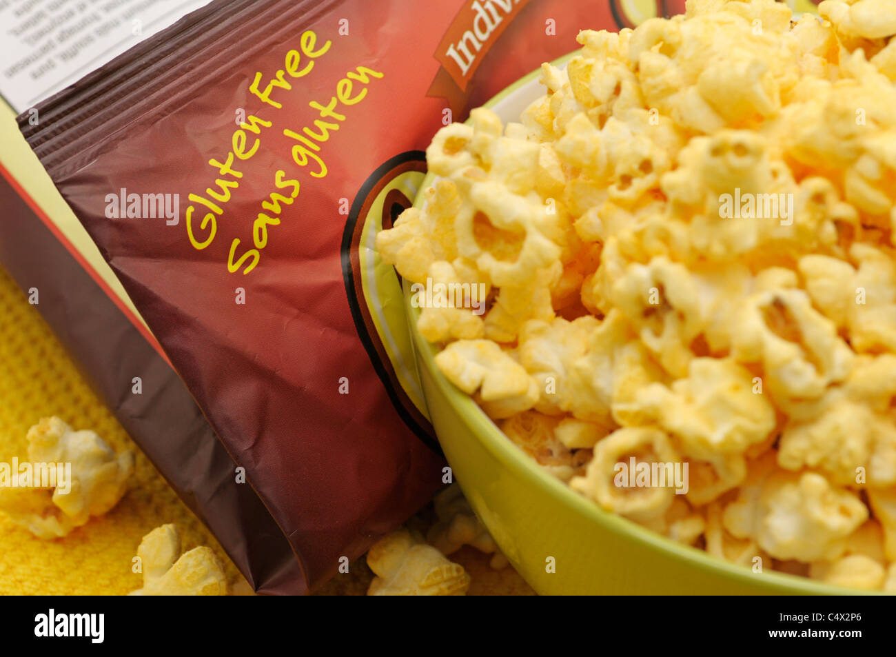 Senza glutine prodotti alimentari, popcorn Foto Stock