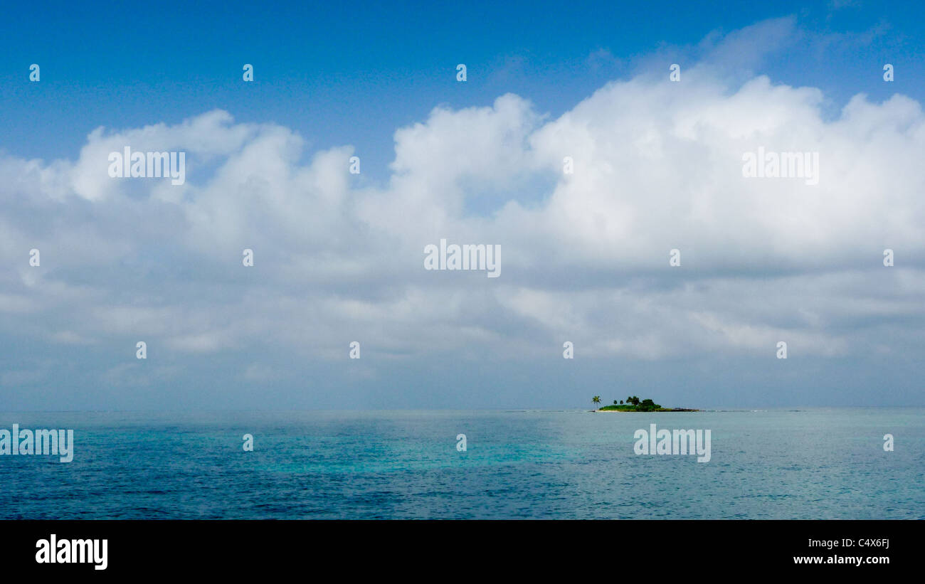 Isola solitaria, Roatan, isole della baia, Honduras, America Centrale Foto Stock