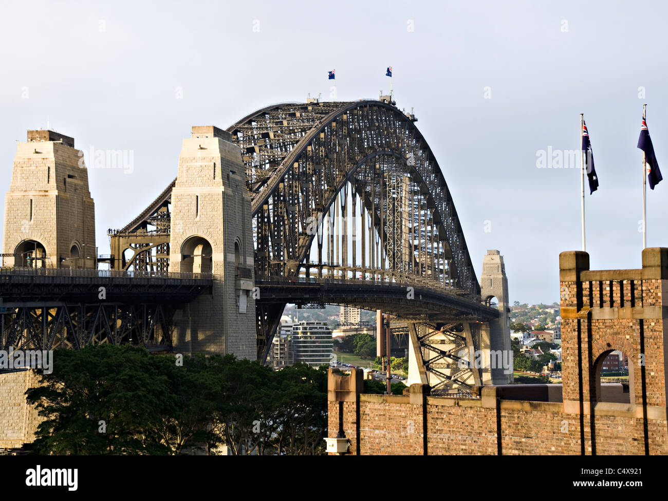 La bellissima Sydney Harbour Bridge si estende su Port Jackson nella città di Sydney, Nuovo Galles del Sud Australia Foto Stock