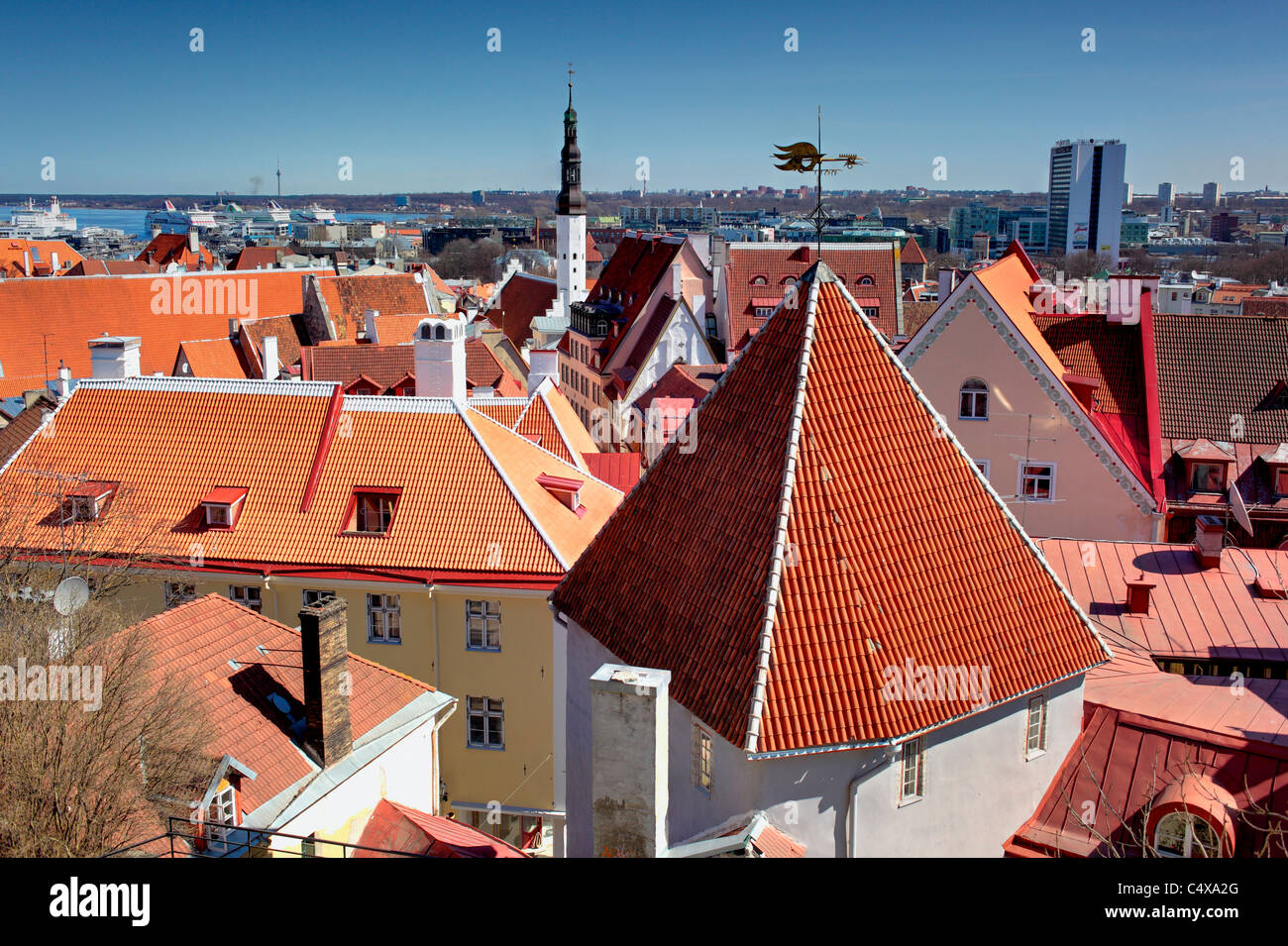 Il centro storico (città vecchia), Tallinn, Estonia Foto Stock