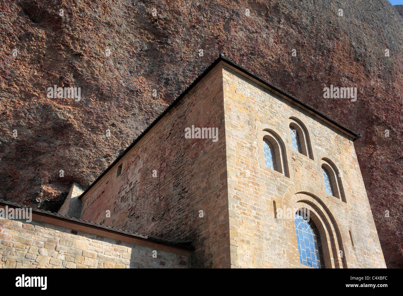 Monastero medievale di San Juan de la Peña, Provincia Huesca, Aragona, Spagna Foto Stock
