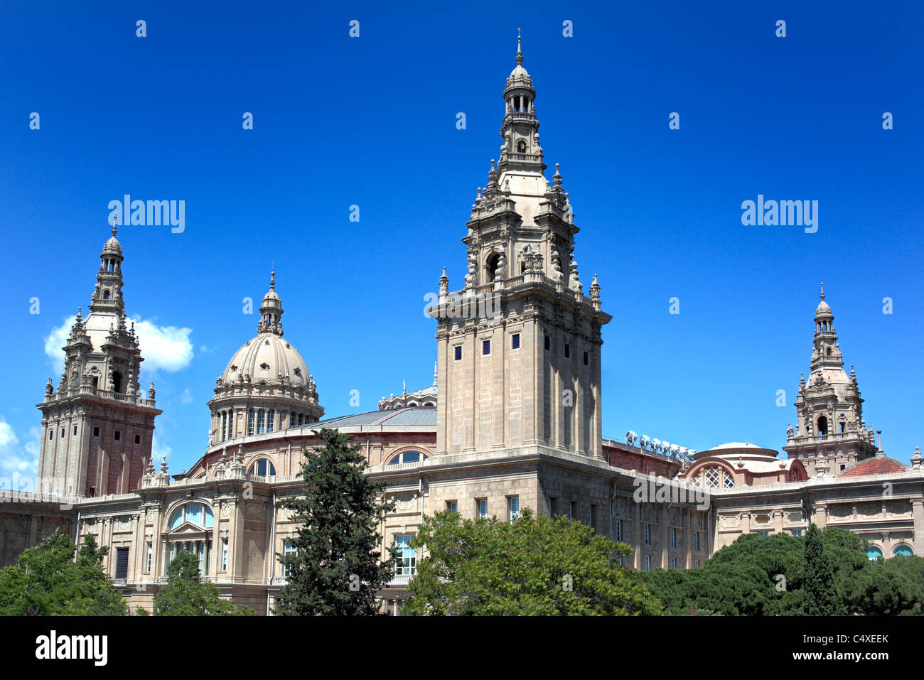Palau Nacional di Montjuic, Barcellona, in Catalogna, Spagna Foto Stock