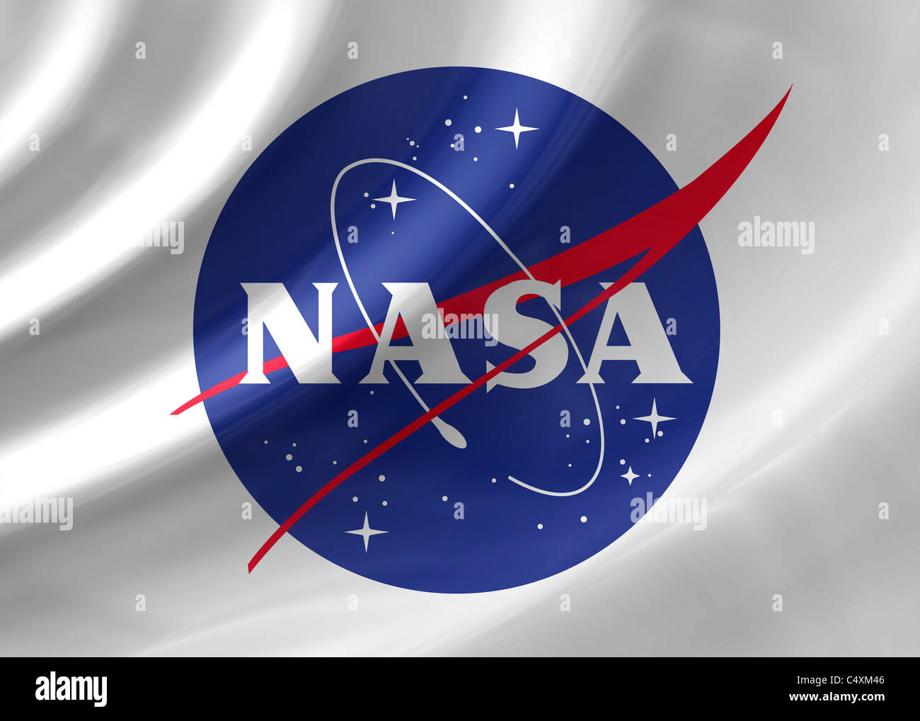 La NASA logo simbolo di bandiera Foto Stock