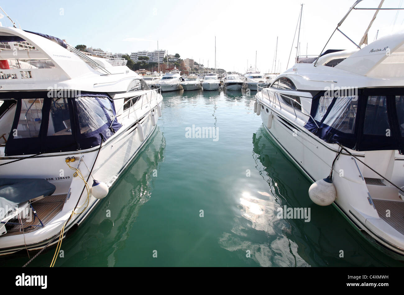 Luxury Yacht ormeggiati nel lusso Marina Port de portali, Portals Nous, Spagna Foto Stock