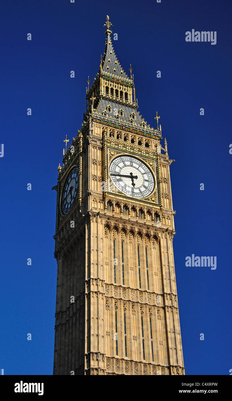 Il Big Ben, la Casa del Parlamento, Piazza del Parlamento, Westminster, City of Westminster, Greater London, England, Regno Unito Foto Stock