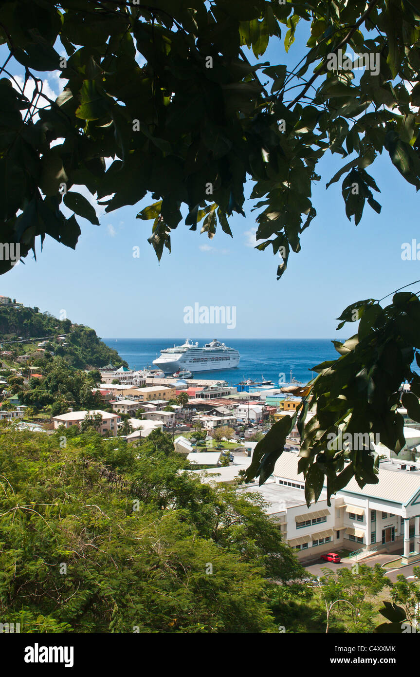 Sea Princess in Kingstown Harbour, Saint Vincent e Grenadine. Foto Stock