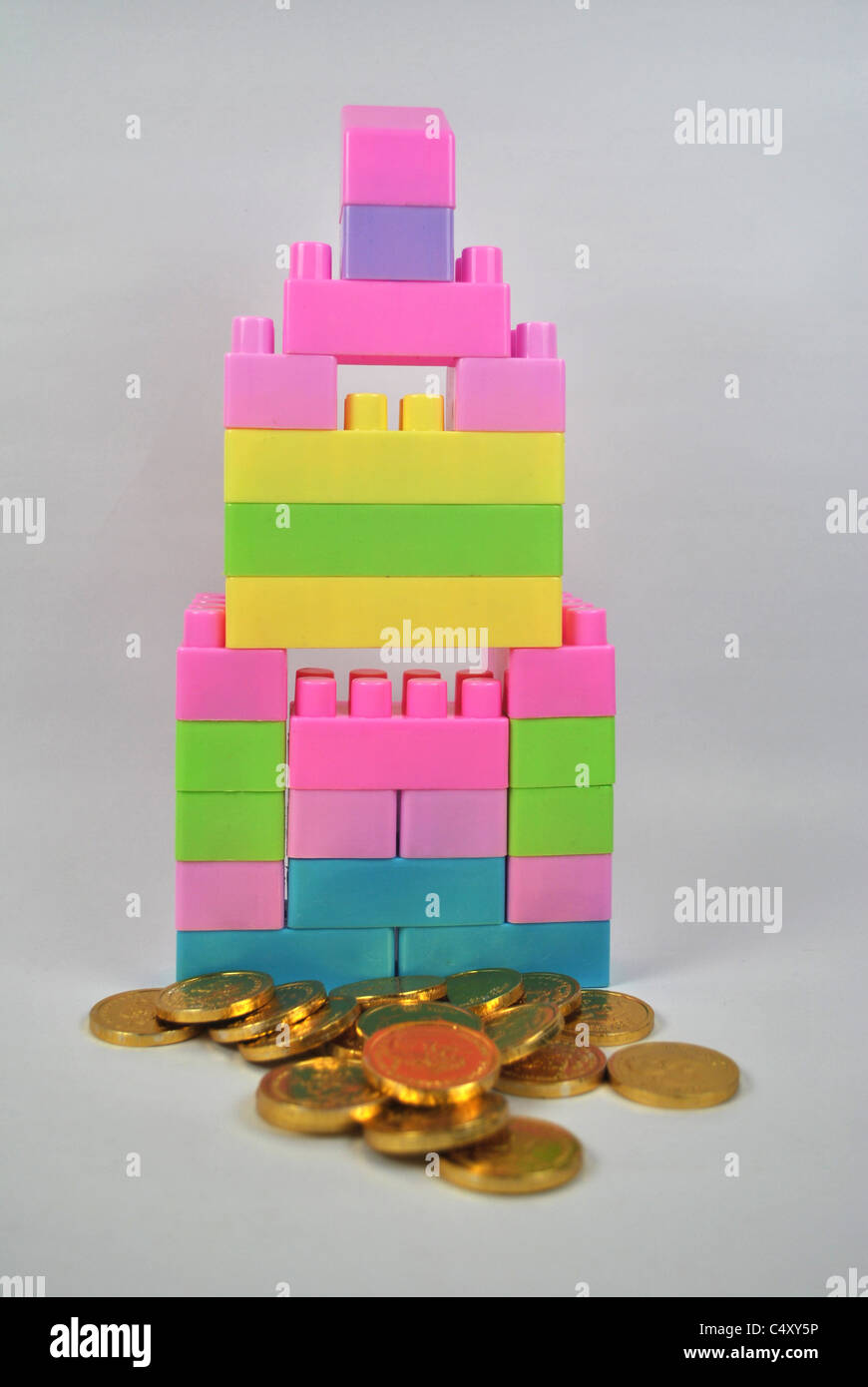 Concetto di immobili e ricchezza isolati su sfondo bianco Foto Stock