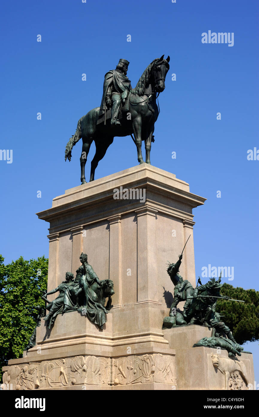 Italia, Roma, Gianicolo, Gianicolo, Gianicolo, monumento Garibaldi Foto Stock