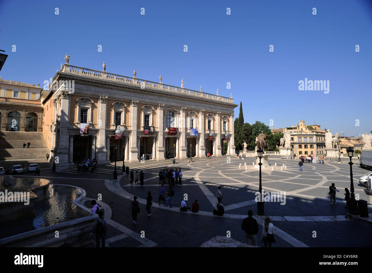 Italia, Roma, Piazza del Campidoglio, Musei Capitolini, Musei Capitolini, Palazzo dei Conservatori Foto Stock