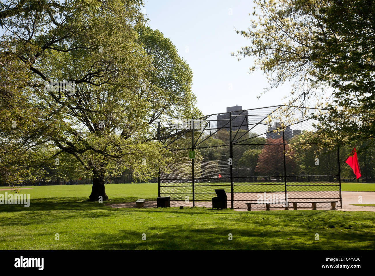 Ingiocabile Softball campi, il grande prato, al Central Park di New York Foto Stock