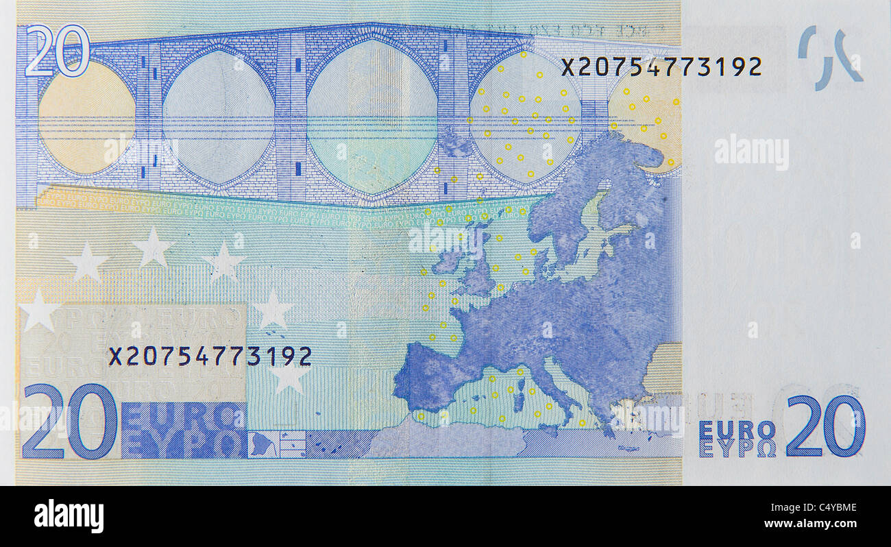 20 venti euro euro nota bill Foto Stock