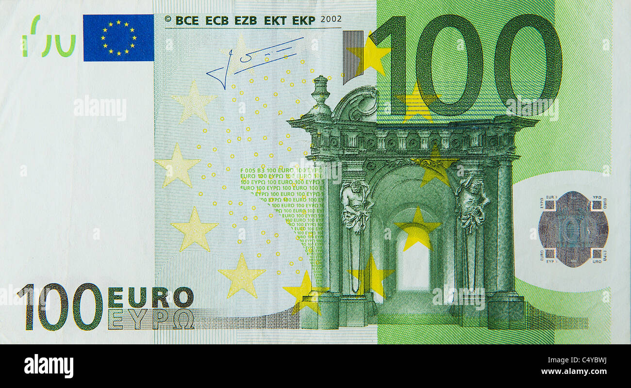 100 "cento' euro nota bill Foto Stock