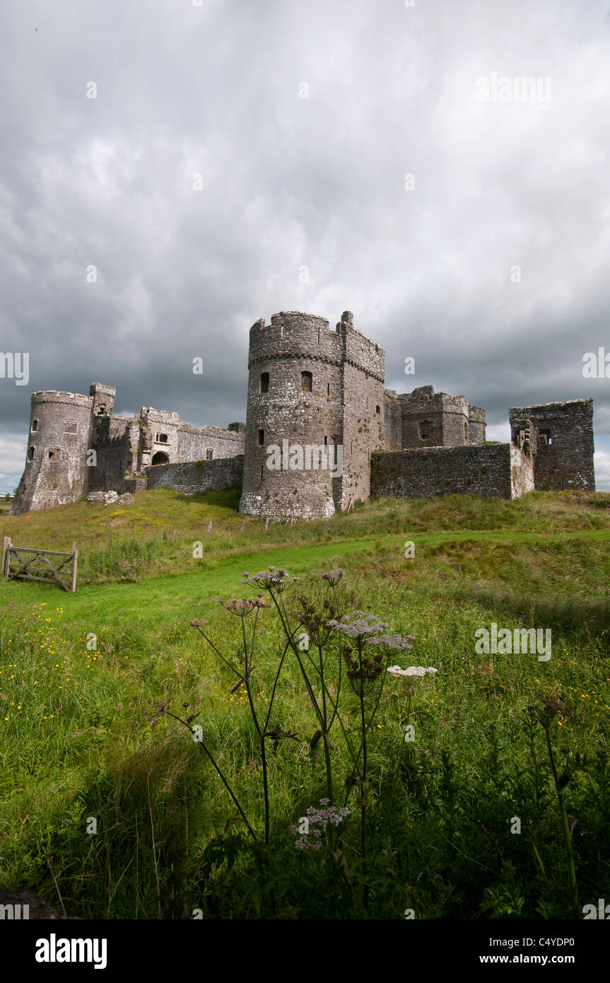Carew Castle Pembrokeshire Wales UK Foto Stock