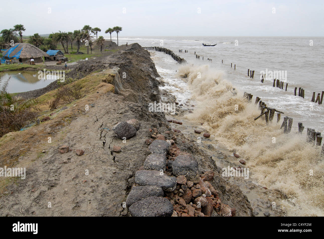 INDIA West-Bengal , Sagar isola a Sundarbans delta del Gange fiume , sagar island è influenzato dal cambiamento climatico Foto Stock