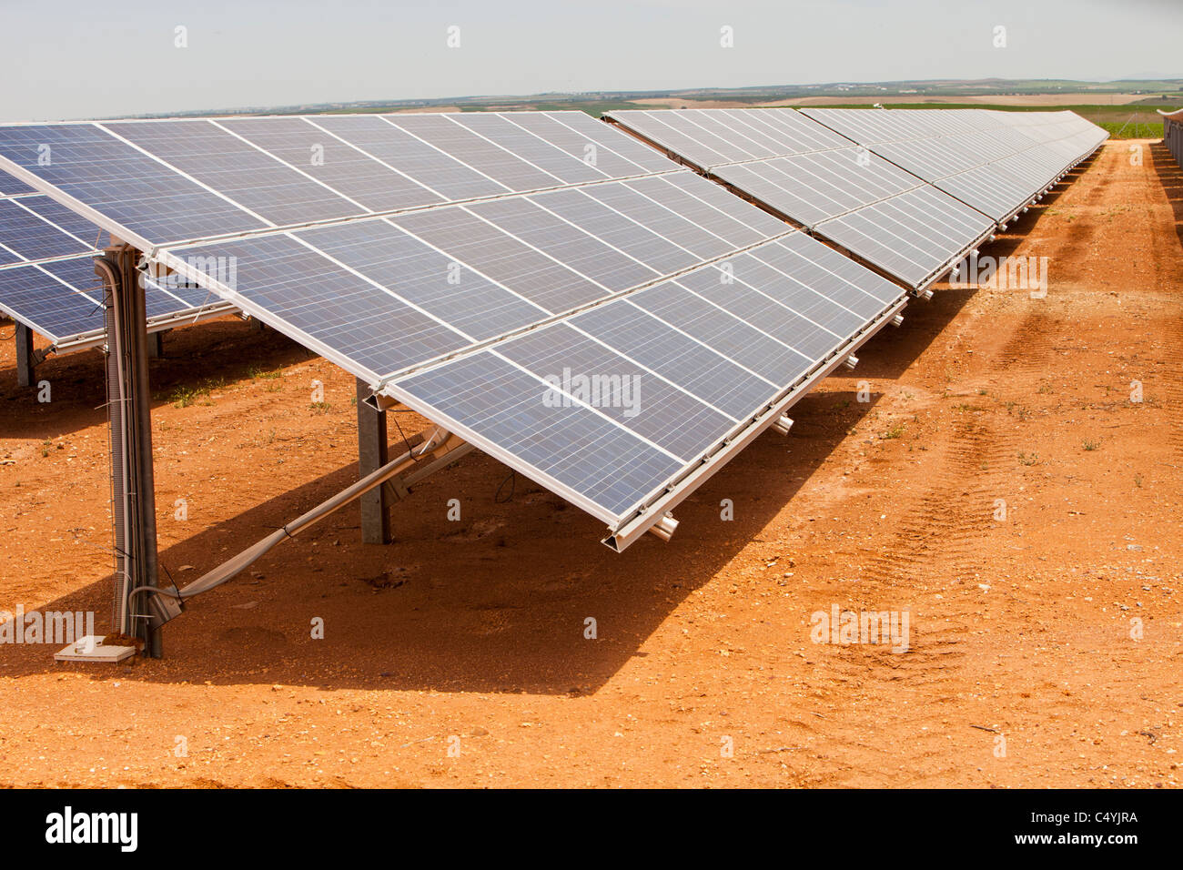 Una foto voltaico solar power station in Ecija, Andalusia. Foto Stock