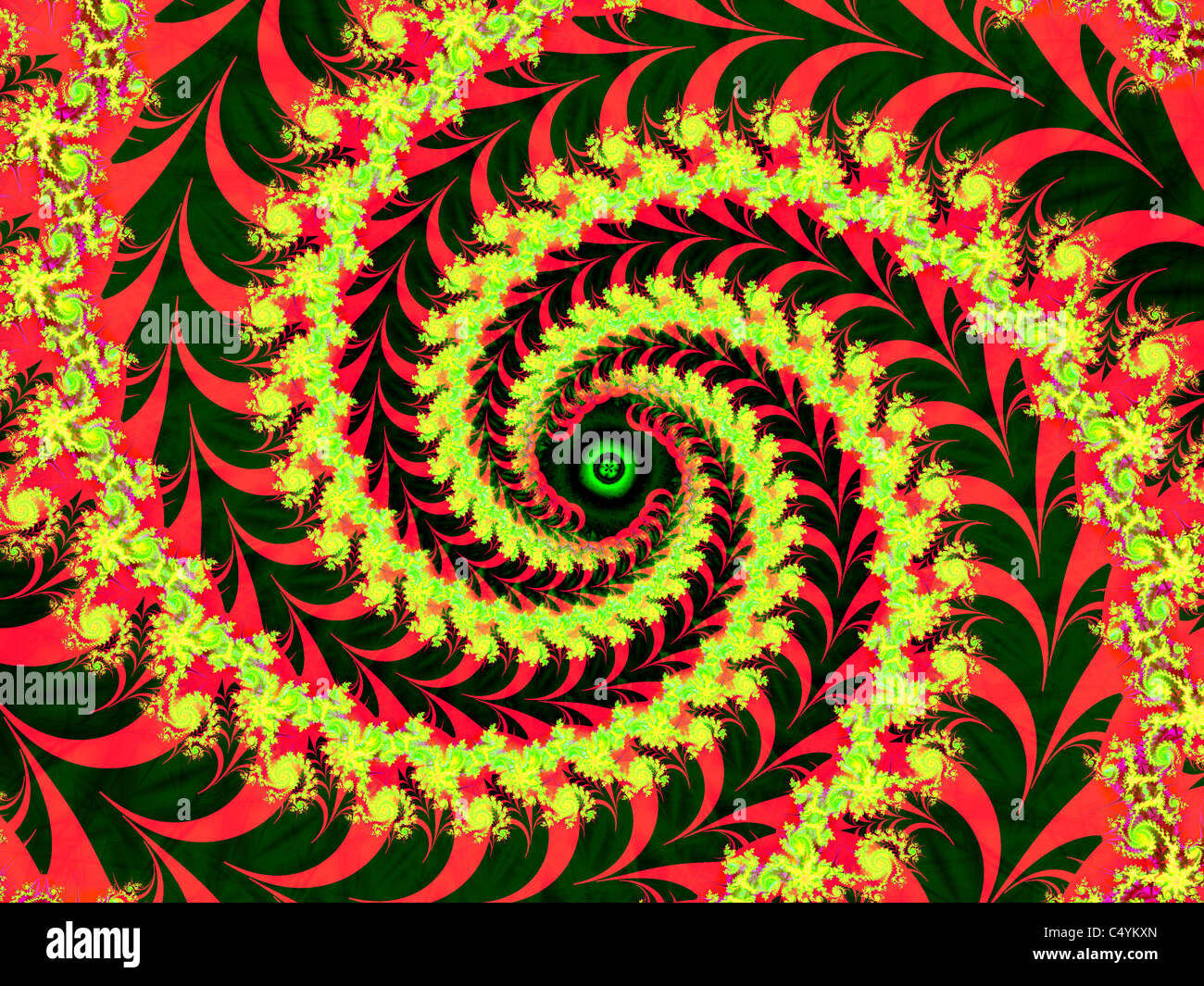 Una spirale creato utilizzando il ChaosPro programma Fractal Foto Stock