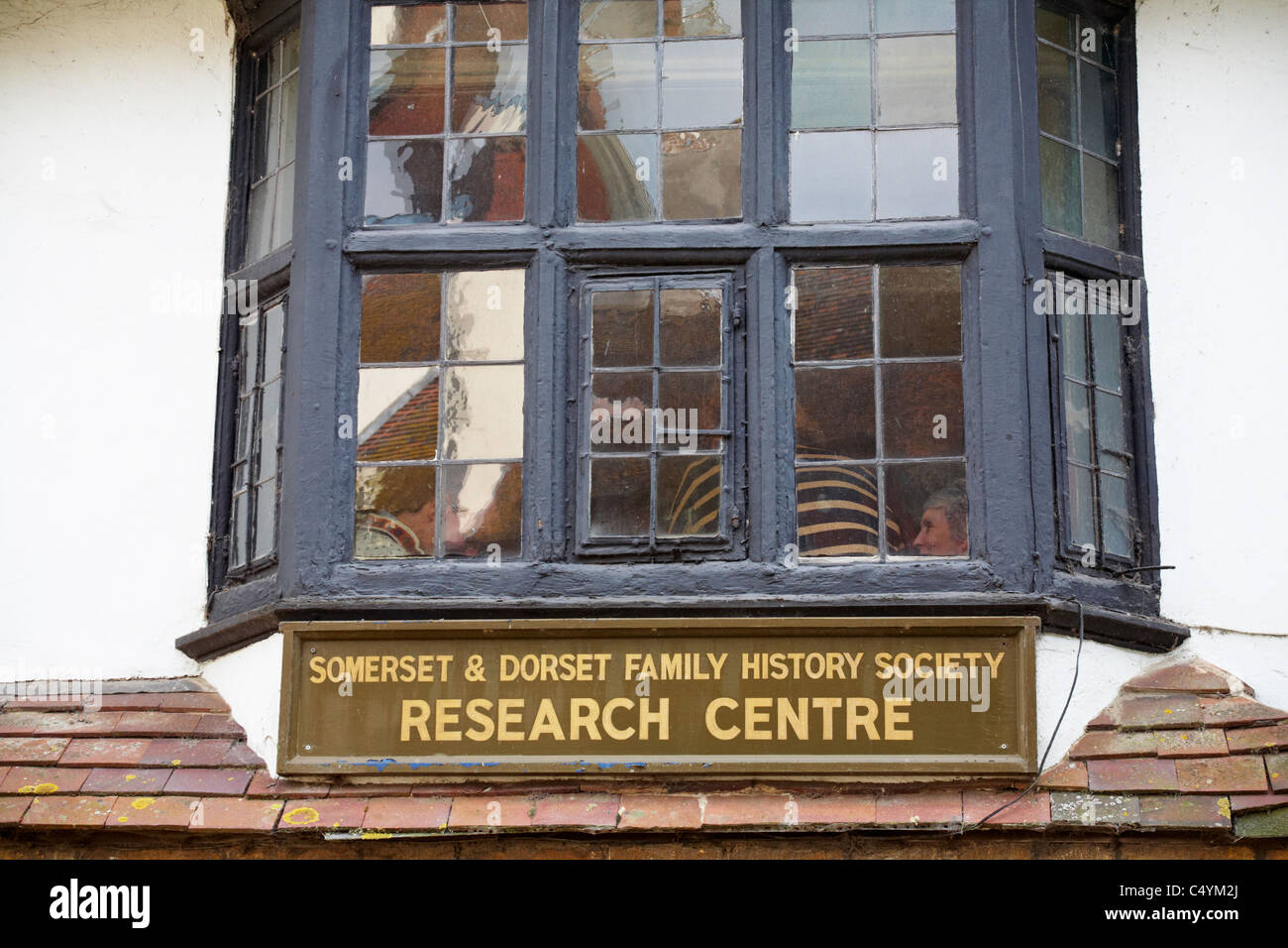 Somerset & Dorset Family History Society Research Center a Sherborne, Dorset nel mese di aprile Foto Stock