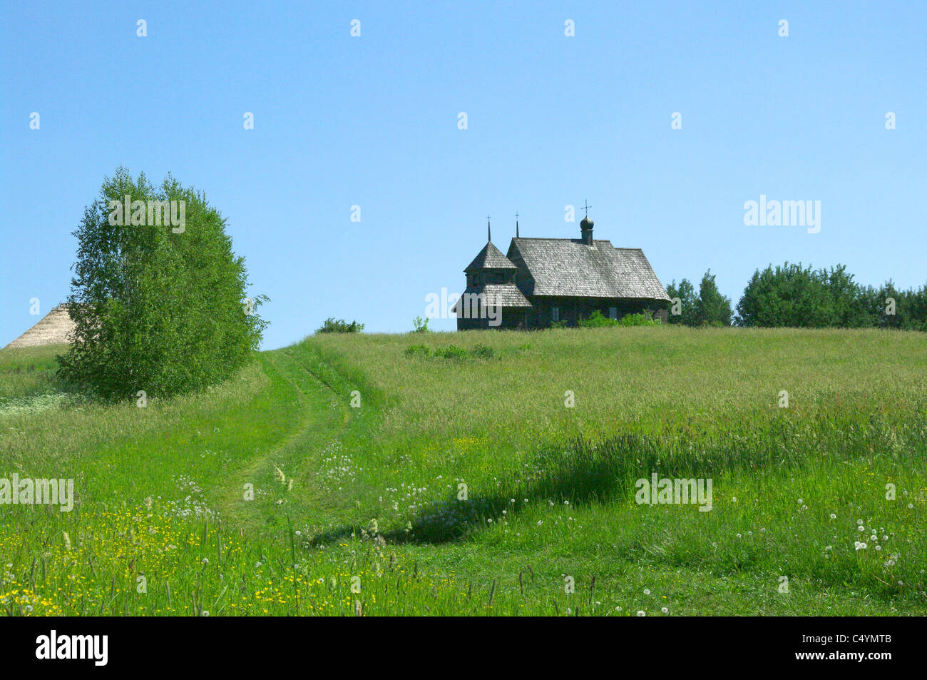 Vecchia chiesa di legno Foto Stock