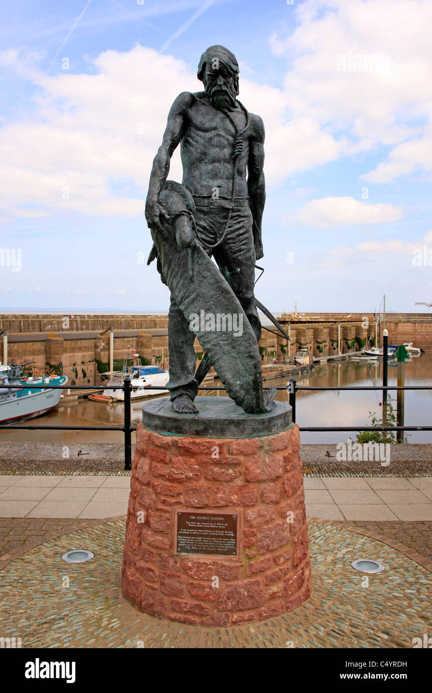 Statua di antiche Mariner a Watchet in Somerset Foto Stock