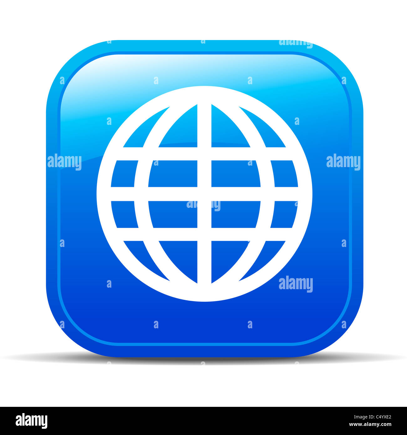 Global Internet icona pulsante App App Mondo blog Foto Stock