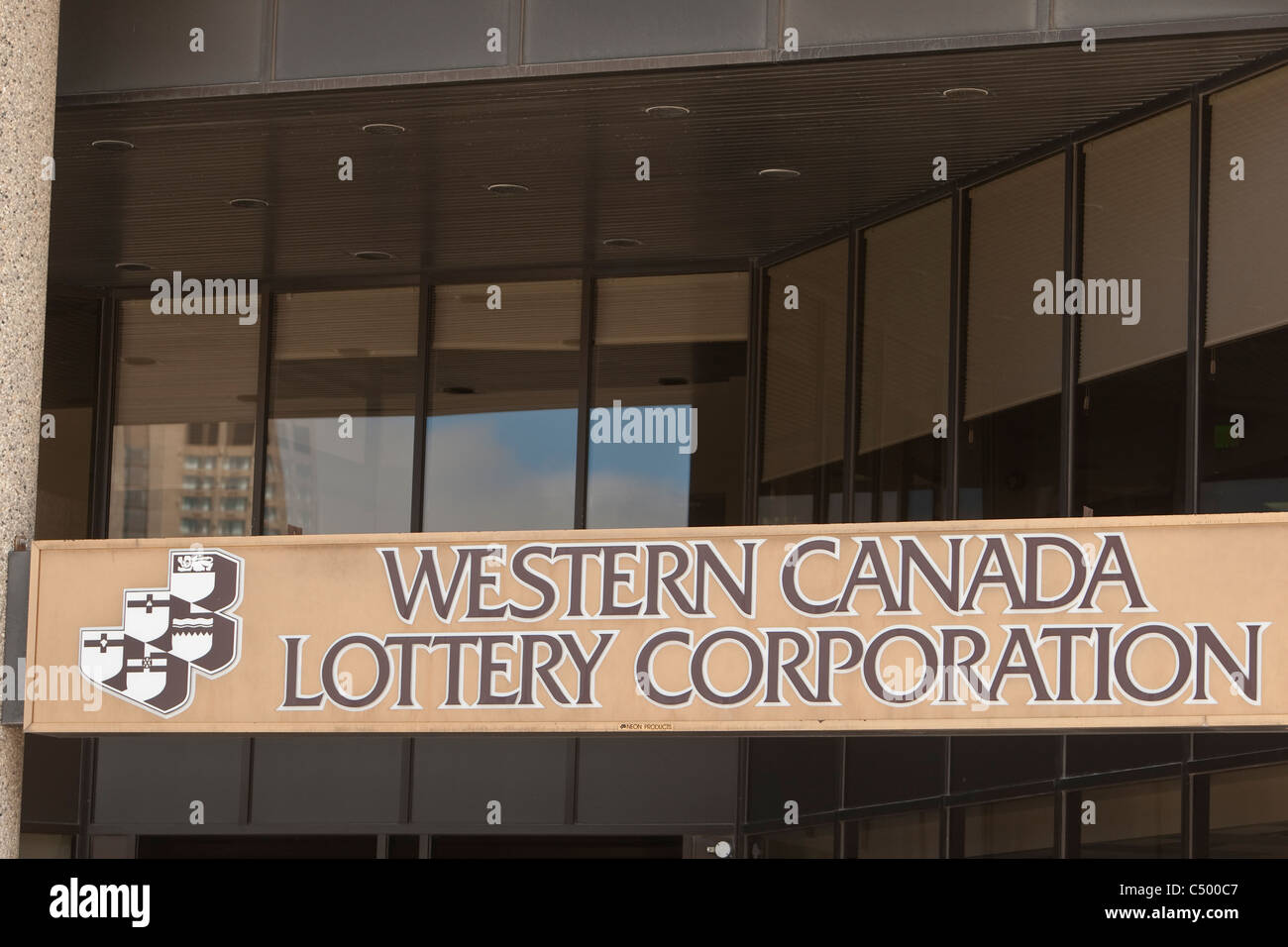 Western Canada Lottery Corporation headquarters è raffigurato in Winnipeg Foto Stock